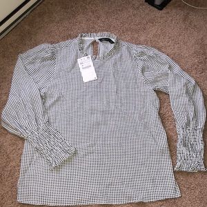 Zara Black & White Blouse